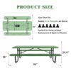 Expanded Metal Rectangular Picnic Table Set - Green - Image 3