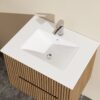 24" Wall Mount Bathroom Vanity Cabinet With - White Basin Sink Combo Floating - Walnut - Image 6