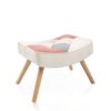 Accent Chair With Ottoman, Living Room Chair And Ottoman Set, Comfy Side Armchair For Bedroom, Creative Splicing Cloth Surface - Pink - Image 9