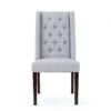 Sophisticated Tufted Dining Chair (Set of 2) With High Back And Birch Wood Legs - Light Gray - Image 7