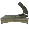 Patio Daybed Outdoor Daybed Sun Lounger With Shelter Roof With Adjustable Backrest, Storage Box And 2 Cup Holders For Patio, Balcony, Poolside - Gray - Image 18