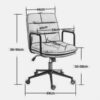 Office Chair, Mid Back Home Office Desk Task Chair With Wheels And Arms Ergonomic Computer Rolling Swivel Chair With Padded Armrest - Brown - Image 2
