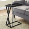 Accent Table, C - Shaped, Contemporary And Modern - Black - Image 9