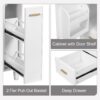 Solid Wood And 24" Bathroom Vanity With Sink, Deep Drawer, Door Shelf, 2 Tier Basket - White - Image 7