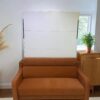 Morden Deisgn Vertical Murphy Bed With Sofa For Bedroom Or Guestroom White Wall Bed Space Saving Hidden Bed With New Style Gas Struts - Orange - Image 14