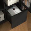 Modern Painted Cabinet With Glass Doors And Drawer - Black - Image 12
