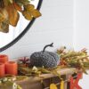 Chenille Weighted Pumpkin Ornament Decor For Holiday Harvest Festival Fall Festival & Thanksgiving (Set of 2) - Gray - Image 5
