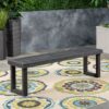 Realm - Outdoor Bench With Slat Panel Top And Base - Dark Gray - Image 8