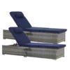 Outdoor Sofa Pe Rattan Furniture Deck Chair - Gray - Image 5