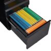 Contemporary 3 Drawer Mobile Filing Cabinet With Lock, Metal Office Storage For Legal / Letter Size - Black - Image 18