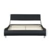 Queen Size Upholstered Platform Bed Frame, LED Lighting With Remote Controller And App, Curve Design, Wood Slat Support, No Box Spring Needed - Black / White - Image 4