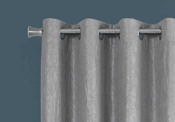 2 Pieces Set, Curtain Panel, Room Darkening, Grommet, Versatile Use - Silver