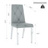 Modern Light Luxury Dining Chair With Electroplated Chair Legs (Set of 2) - Gray - Image 3