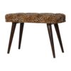 Leopard Print Deep Button Bench - Walnut - Image 4
