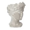 Greek Style Cement Head Planter Indoor Outdoor Home Garden Decor - Gray - Image 2
