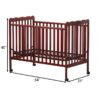 Crib 3 In 1 Convertible, Made Of Sustainable Pinewood, Non Toxic Finish, Comes With Locking Wheels, Wooden Nursery Furniture - Cherry - Image 7