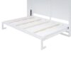 Full Size Space Saving Murphy Wall Bed With Top Cabinets, Flexible Slats - White - Image 3