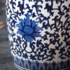 Ceramic Garden Stool, Small Side Tabel - White / Blue - Image 10