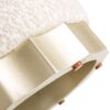 Hampton - Round Upholstered Ottoman With Scalloped Base - Speckled Egg Beige - Image 3