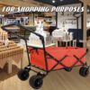 Utility Park Garden Cart Tool Customized Color Folding Camping Trolley Outdoor Picnic Beach Wagon - Red - Image 4