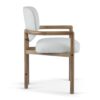Dining Chairs (Set of 2) Upholstered Arm Chairs, Rubber Wood Accent Chairs - White - Image 9