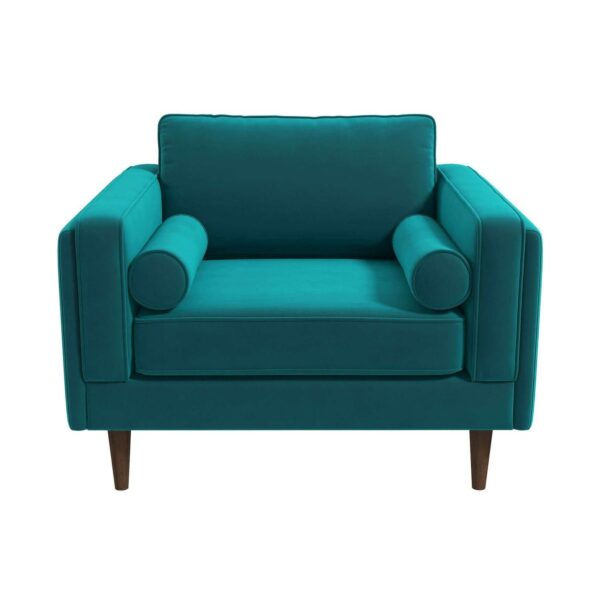 Amber - Velvet Lounge Chair - Light Blue