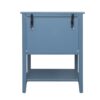 2 Drawer Side Table, Natural Rattan, American Furniture, End Table Suitable For Bedroom, Living Room, Or Study - Blue - Image 8