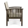 Casa Acacia Wood Club Chairs (Set of 2) With Water Resistant Cushions - Gray / Cream - Image 10