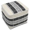 Barley - Square Pouf - White / Beige / Black - Image 2