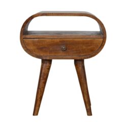 Circular Open Bedside Table - Chestnut