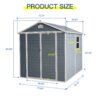 6X8Ft Resin Outdoor Storage Shed Kit-Perfect To Store Patio Furniture - Gray - Image 9