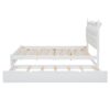Queen Size Storage Platform Bed, With 2 Big Drawers, Twin Long Size Trundle, One Set Of Sockets & USB Ports - White - Image 8