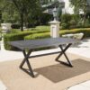 Rolando - Outdoor Aluminum Dining Table With Steel Frame - Gray / Black - Image 3