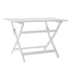 Blissique - Outdoor Foldable Wood Dining Table With Slat Design - White