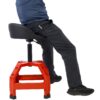 Pneumatic 360 Degree Swivel Stool, Mechanics Rolling Creeper Seat, Heavy Duty Mechanics Stool - Red - Image 3
