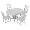 Topmax - 5 Piece Rustic Extendable Dining Table Set Round Trestle Table And 4 Cross Back Dining Chairs For Kitchen, Dining Room - Gray - Image 8