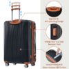 Hardshell Luggage Sets 3 Piece Double Spinner 8 Wheels Suitcase With Tsa Lock Lightweight 20''24''28'' - Black - Image 5