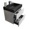 Alice - 24" Bathroom Vanity With Sink, Large Storage Wall Mounted Floating Bathroom Vanity For Modern Bathroom, One-Piece Black Sink Basin Without Drain And Faucet - White / Black - Image 5
