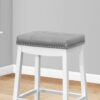 Bar Stool Counter Height, Saddle Seat, Transitional (Set of 2) - White - Image 2