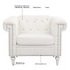 1 Seater Sofa - White - Image 14