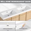 Original 60" Wall Mounted Bathroom Vanity With Double Resin Sink And Soft Closing Doors Plywood - Oak - Image 8