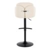 Dahlia - Contemporary Adjustable Barstool With Swivel With Rounded T Footrest (Set of 2) - Black / Cream - Image 5