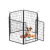 6 Panels Heavy Duty Metal Playpen With Door, Dog Fence Pet Exercise Pen For Outdoor, Indoor - Black - Image 4