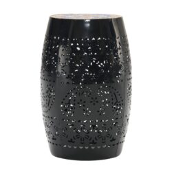 Boho Mosaic Side Table With Ceramic Tile Top - Black