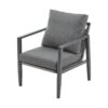 Modern Aluminum Lounge Chair Set With Rope Accents And Cushions For Indoor / Outdoor Spaces - Gray - Image 3