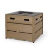 Rustic Style Outdoor Wpc Base Square Propane Fire Pit, 40, 000 Btu - Brown - Image 6