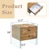 Double Drawer Bedside Table - Wood - Image 3