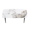 70.87" Modern Artificial Stone Pandora White Curved Black Metal Leg Dining Table - Antique White - Image 4