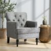 Harrison - Tufted Club Chair With Button Tufting And Nailhead Trim - Charcoal - Image 2