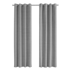 2 Pieces Set, Curtain Panel, 100% Blackout, Grommet, Versatile Use - Gray